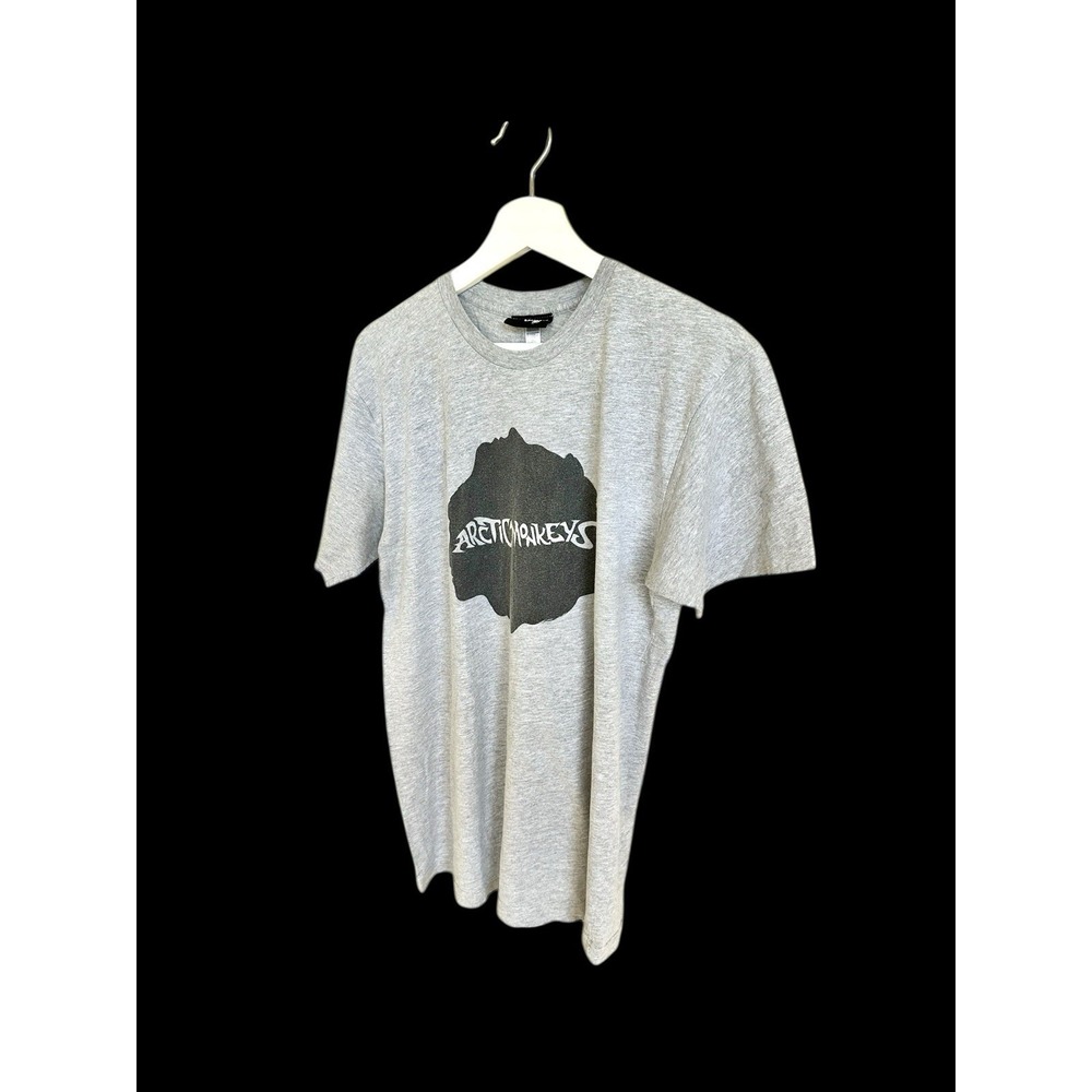 Vintage 90's Arctic Monkeys Tshirt Med Grey Distressed Bang Bang Indie Band Y2K